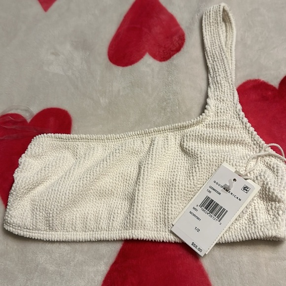 NWT GOOD AMERICAN One Shoulder Always Fits Bikini Top in Ivory - Picture 2 of 10